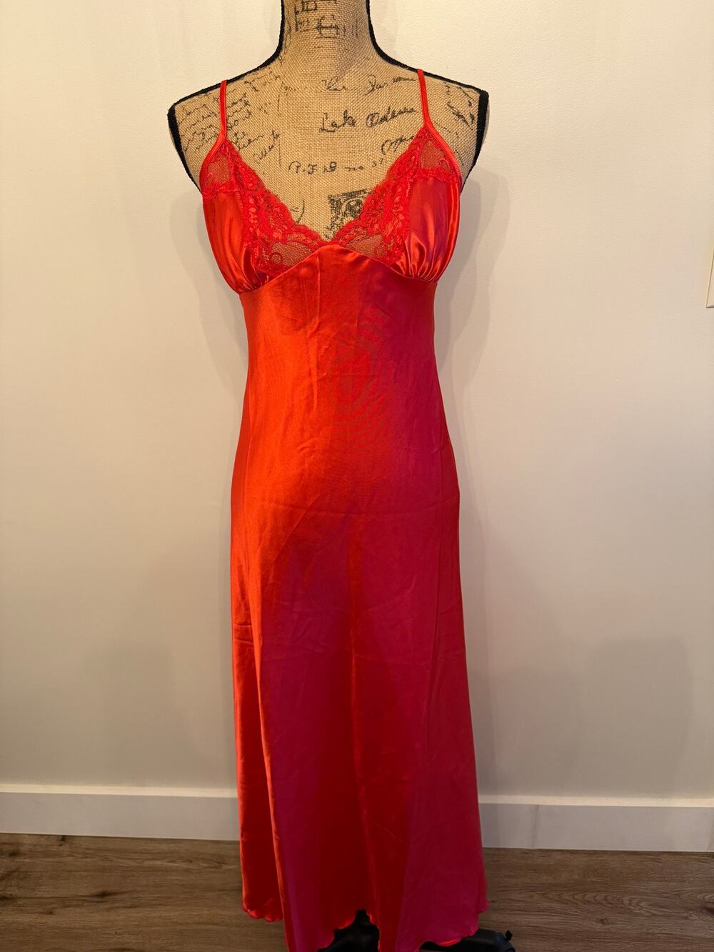 Shirley of Hollywood Red Lingerie Slip Gown Size XL